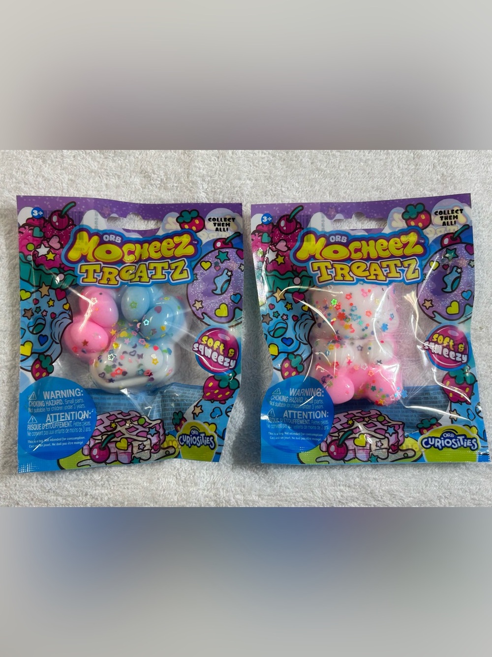 New! Orb Mocheez Treatz Taba Squishy Teddy Bear and Paw Print Squishies